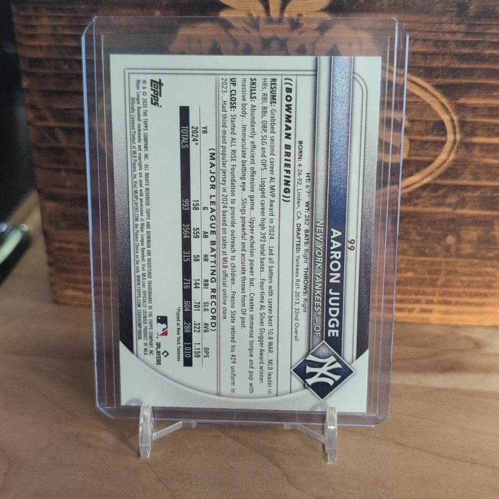 2025 Bowman Aaron Judge Yankees MVP - Picture 2 of 2